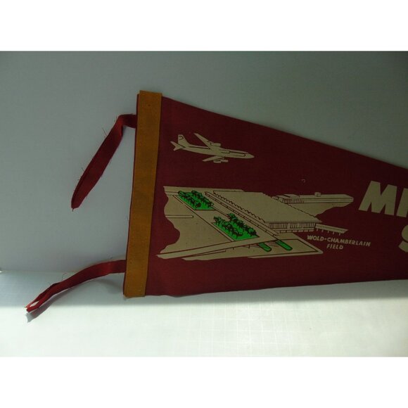 Vtg 1940's Wold Chamberlain Field Pennant St. Paul Minneapolis Felt Wall Decor - Picture 2 of 8